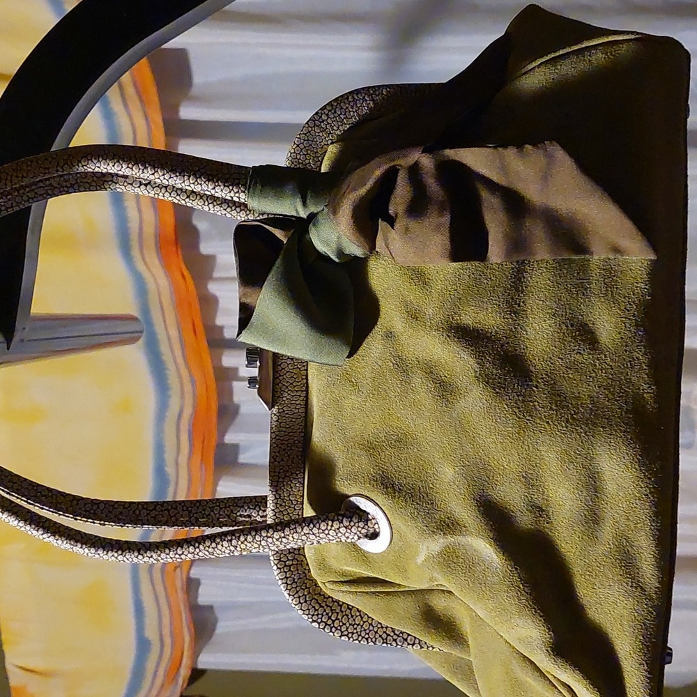 Green Suede Hand Bag